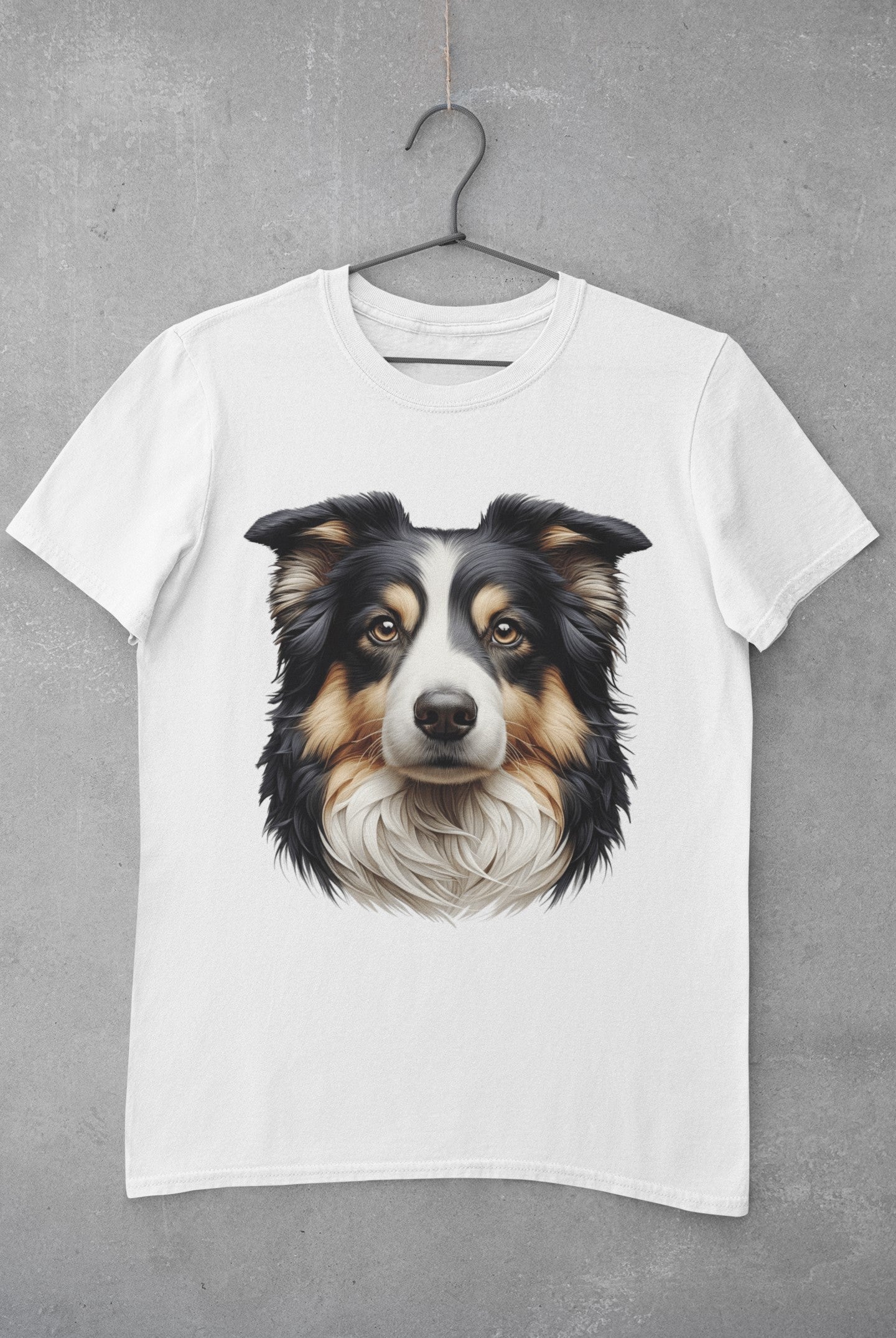 Australian Shepherd Black Tri Realistic Graphic Tee