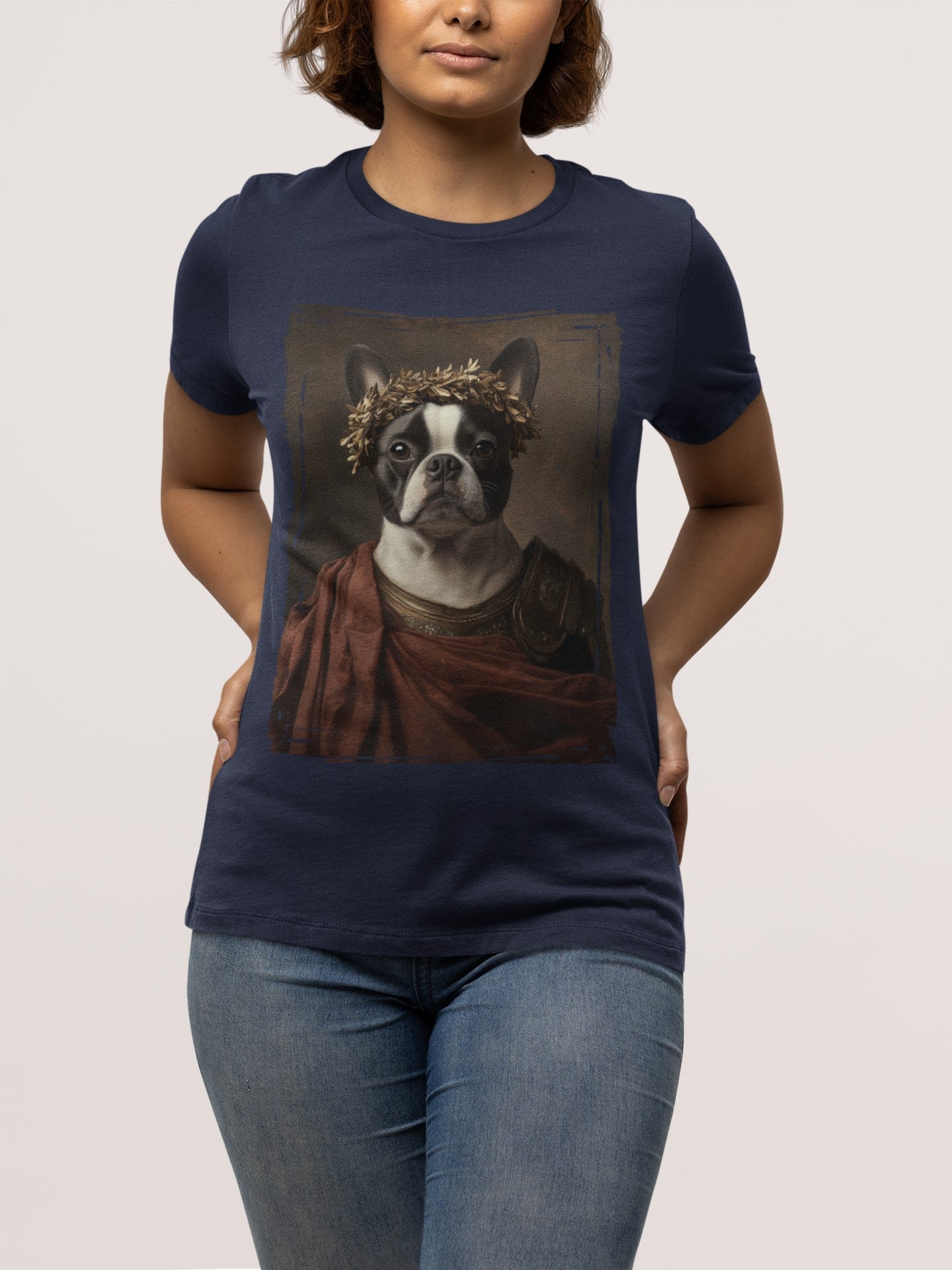 Boston Terrier Roman Emperor Graphic Tee
