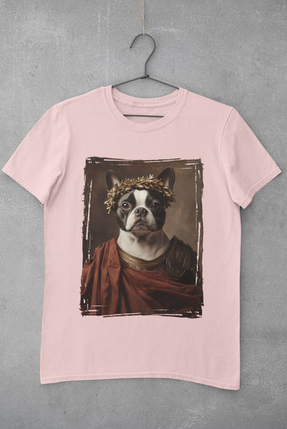 Boston Terrier Roman Emperor Graphic Tee