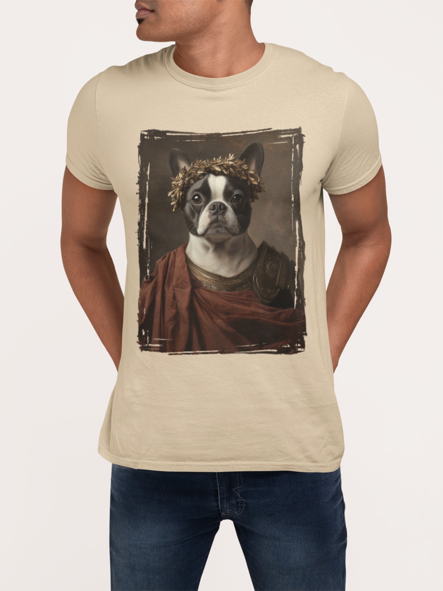 Boston Terrier Roman Emperor Graphic Tee