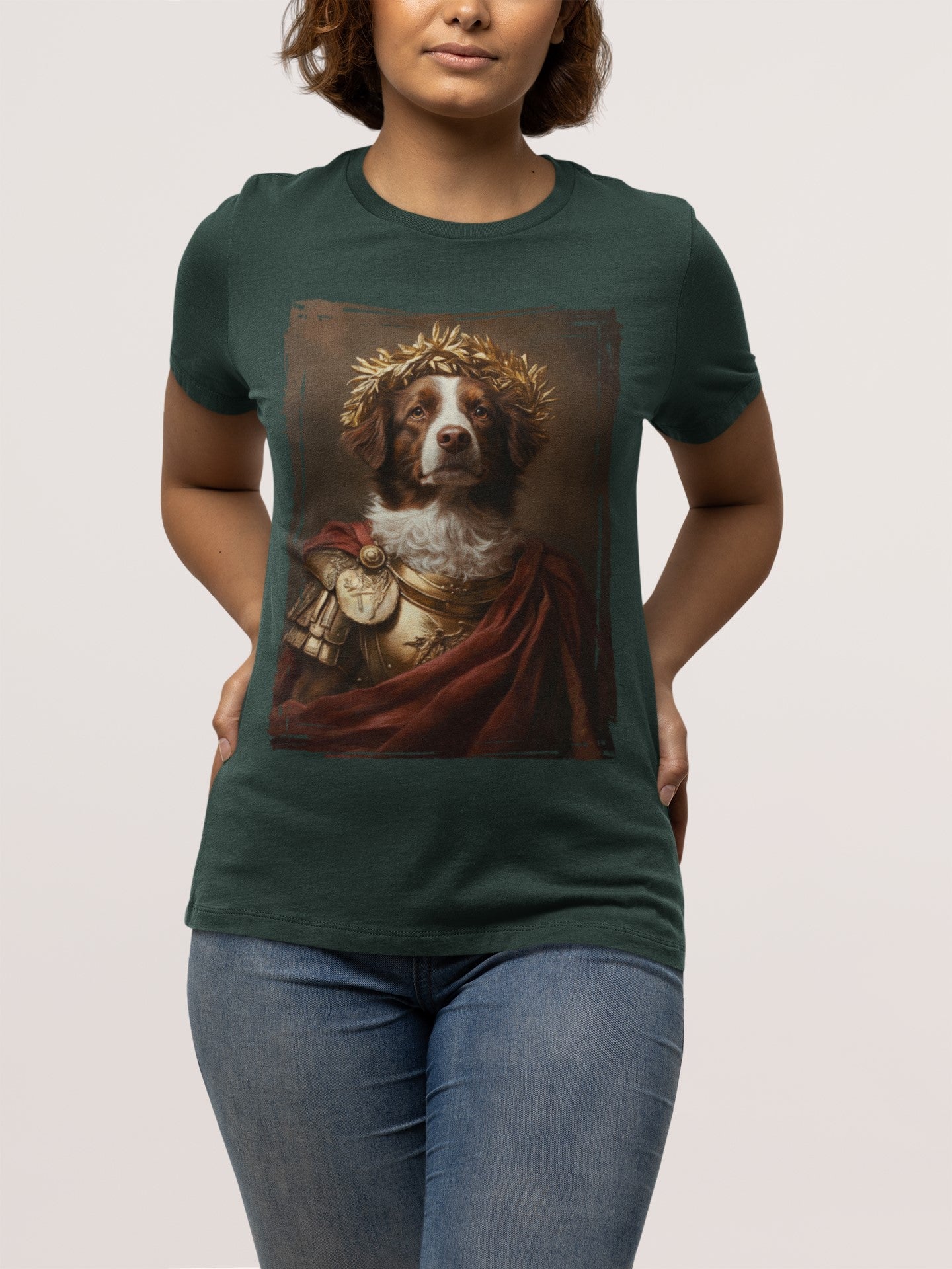 Brittany Spaniel Roman Emperor Graphic Tee