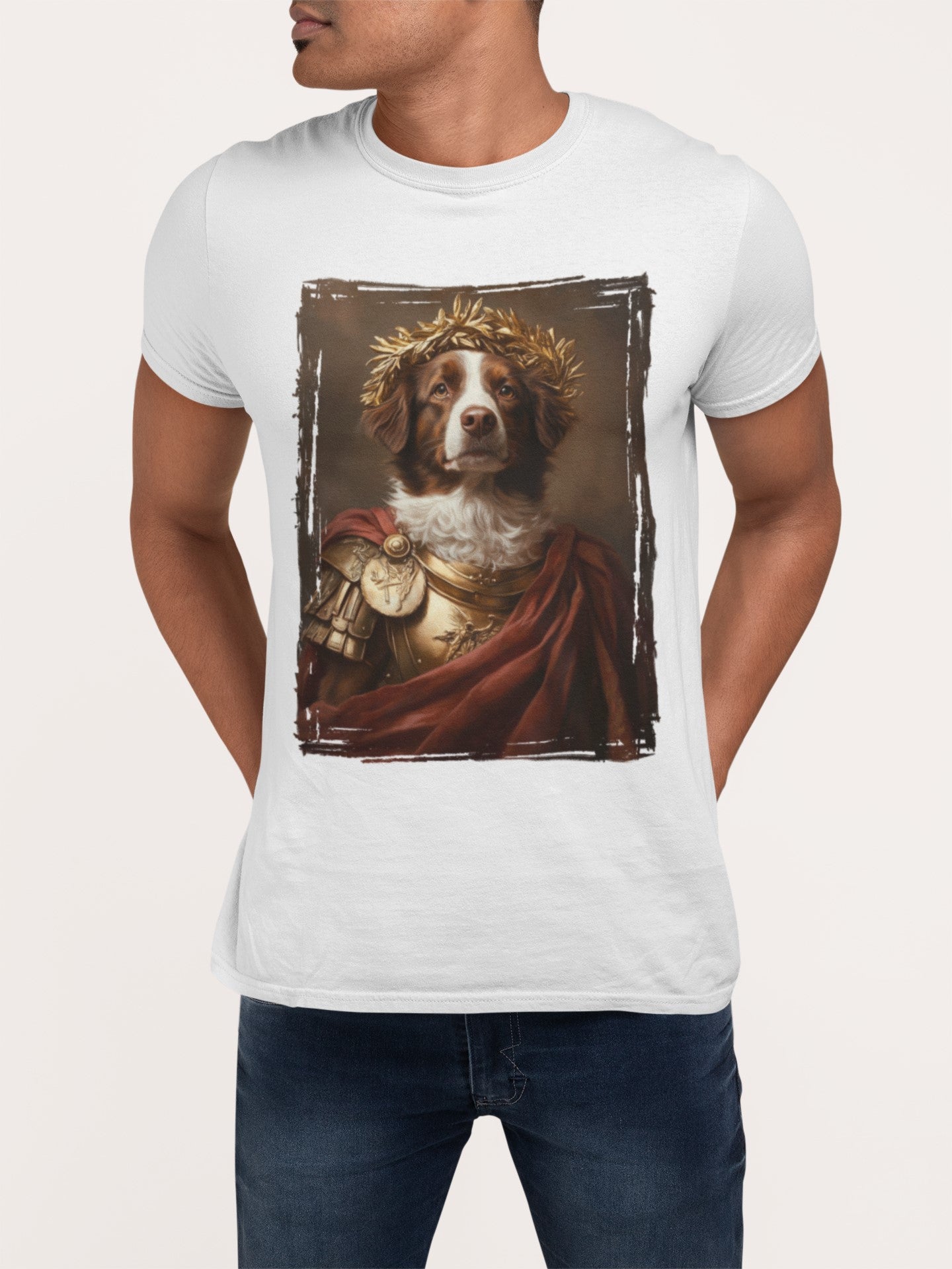 Brittany Spaniel Roman Emperor Graphic Tee