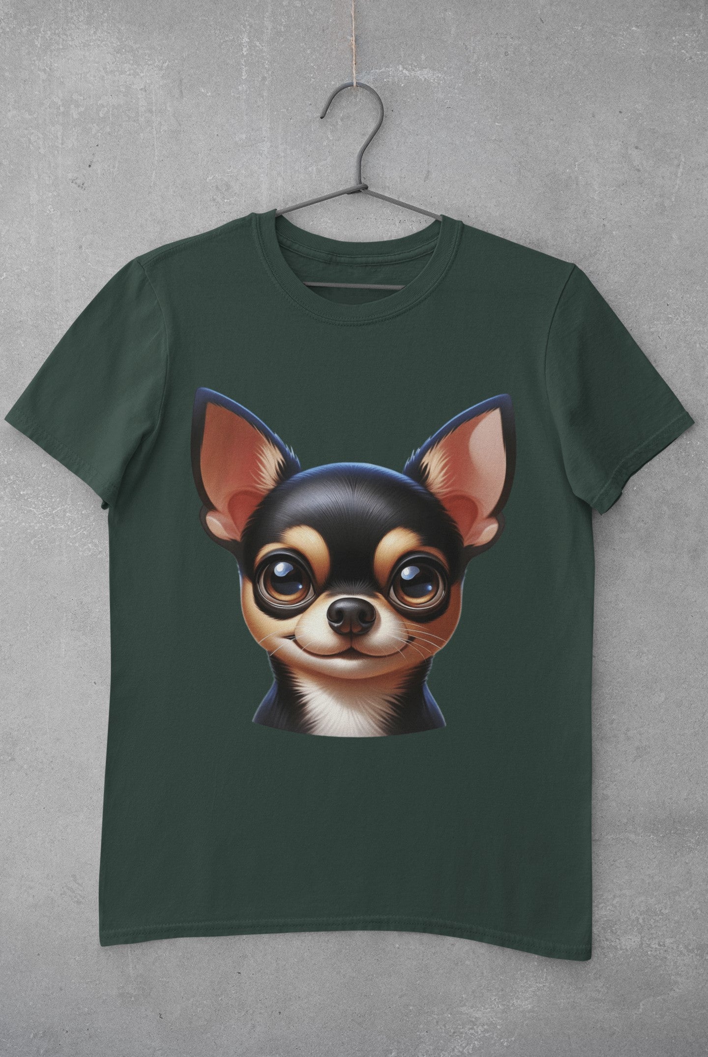 Chihuahua Black & Tan Smooth Coat Cartoon Graphic Tee