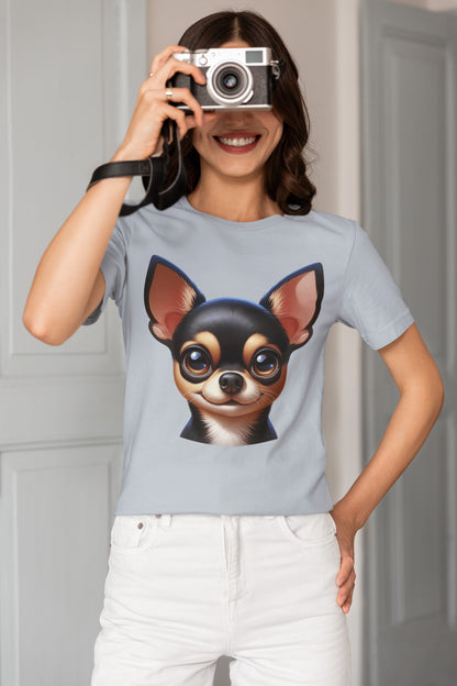 Chihuahua Black & Tan Smooth Coat Cartoon Graphic Tee