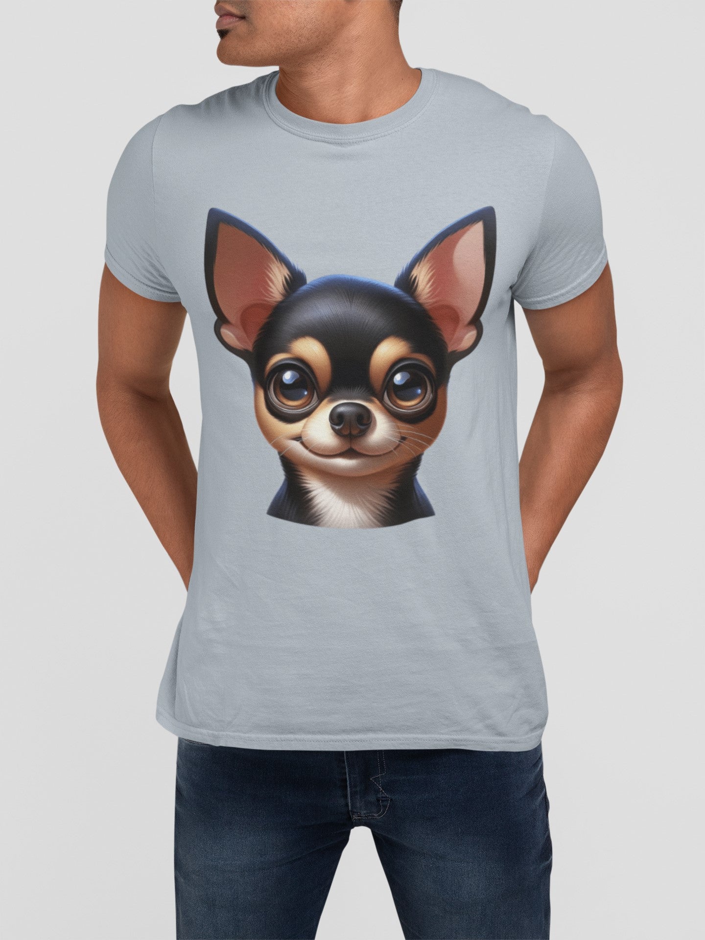 Chihuahua Black & Tan Smooth Coat Cartoon Graphic Tee