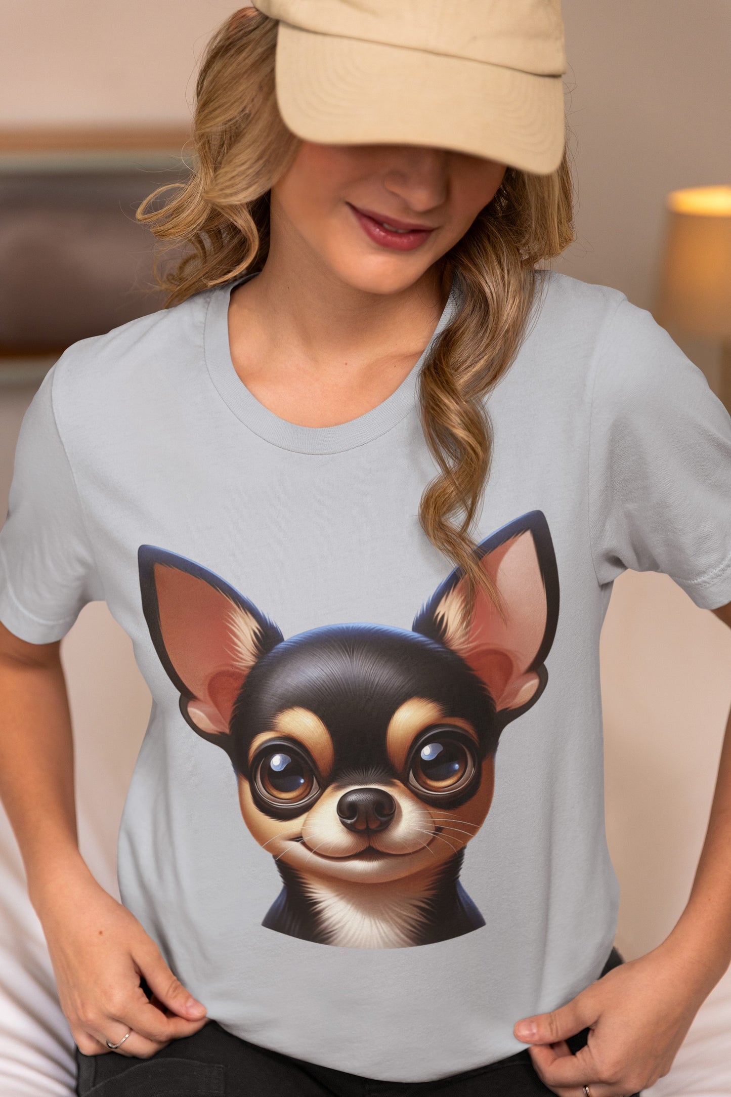 Chihuahua Black & Tan Smooth Coat Cartoon Graphic Tee