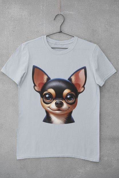 Chihuahua Black & Tan Smooth Coat Cartoon Graphic Tee