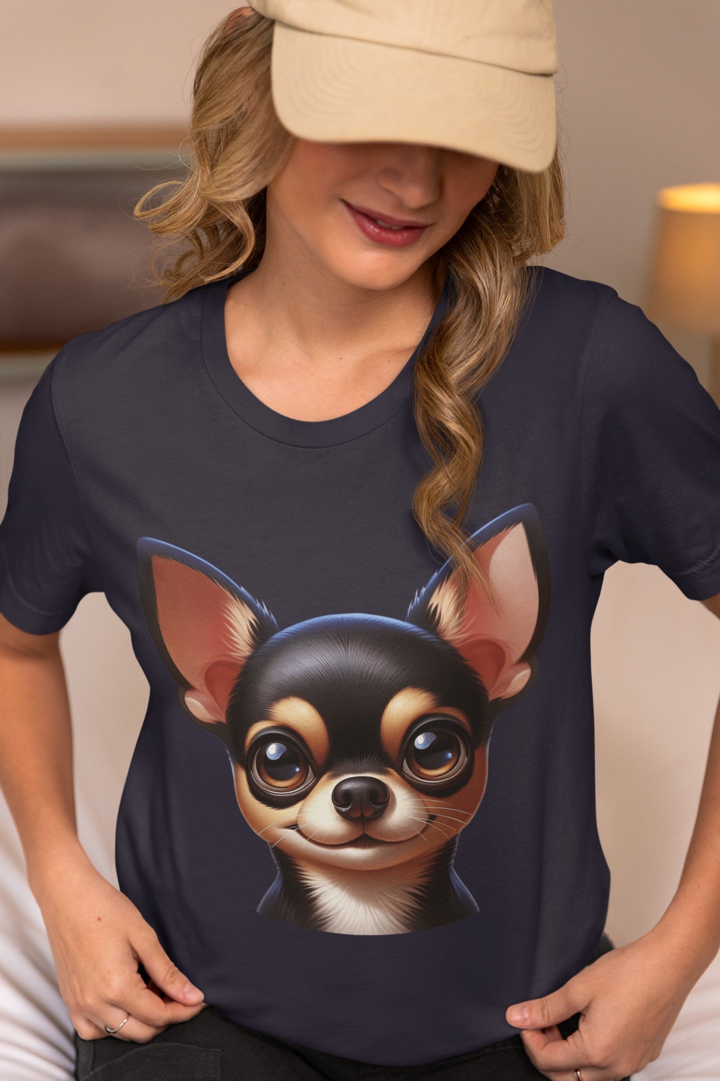 Chihuahua Black & Tan Smooth Coat Cartoon Graphic Tee