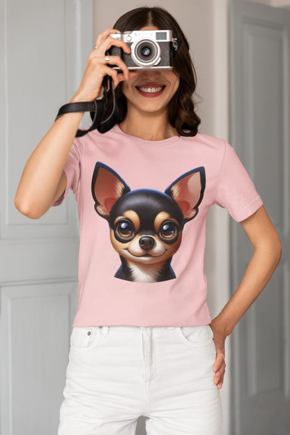 Chihuahua Black & Tan Smooth Coat Cartoon Graphic Tee