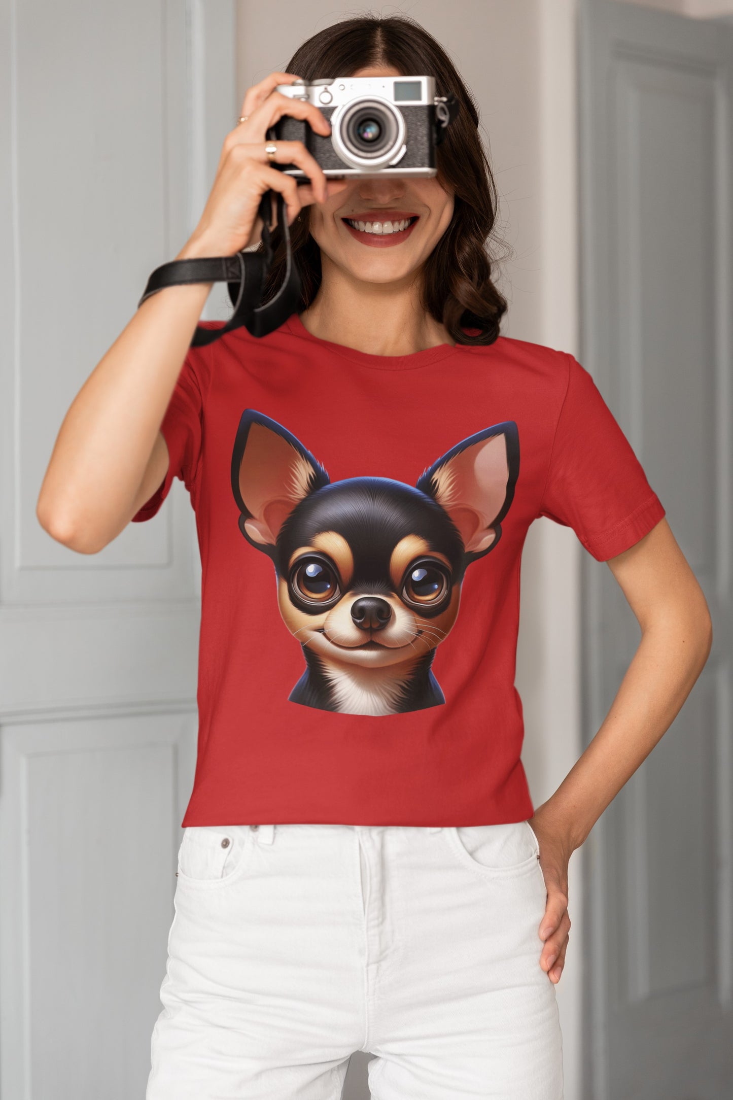 Chihuahua Black & Tan Smooth Coat Cartoon Graphic Tee