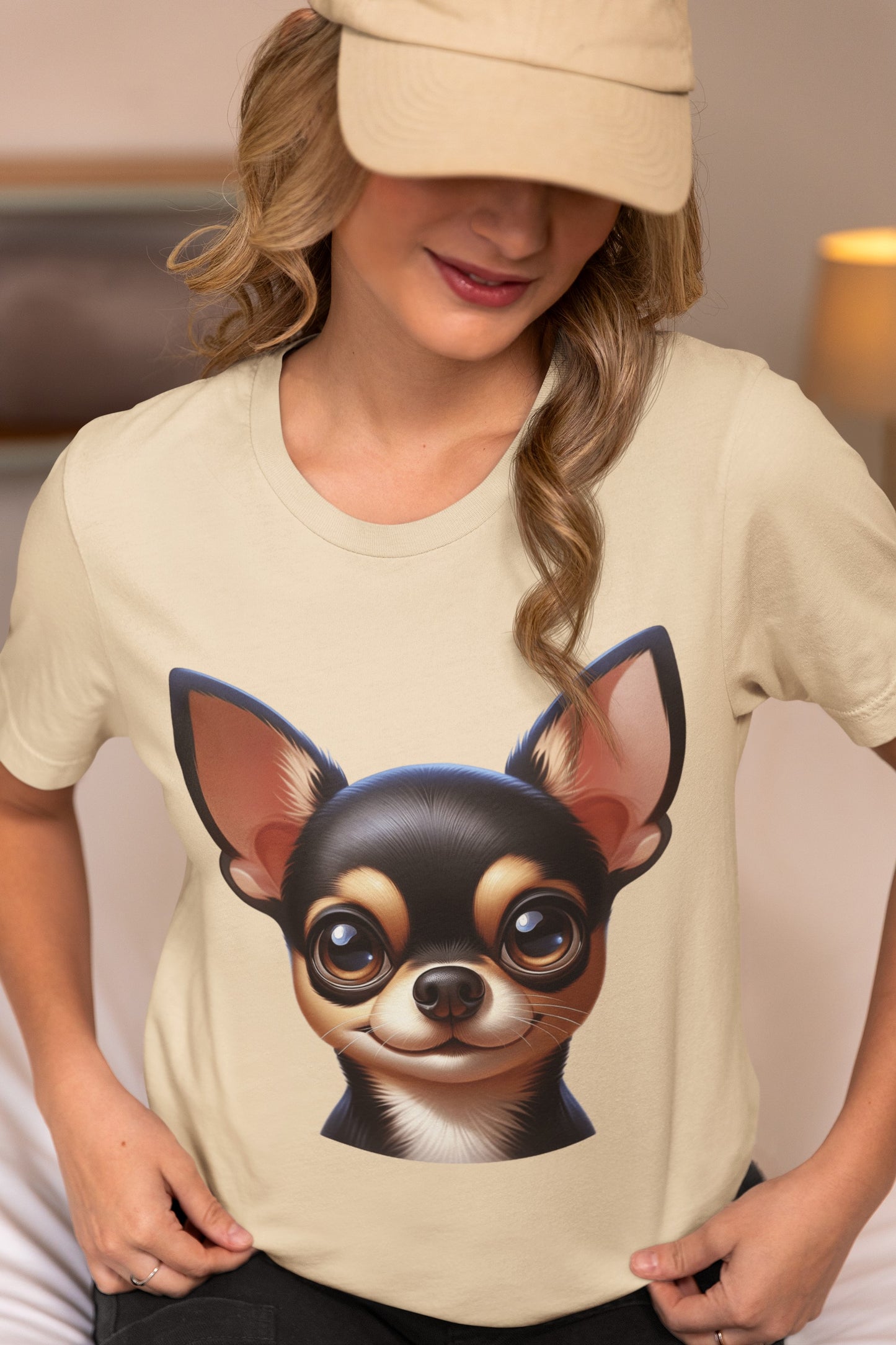 Chihuahua Black & Tan Smooth Coat Cartoon Graphic Tee