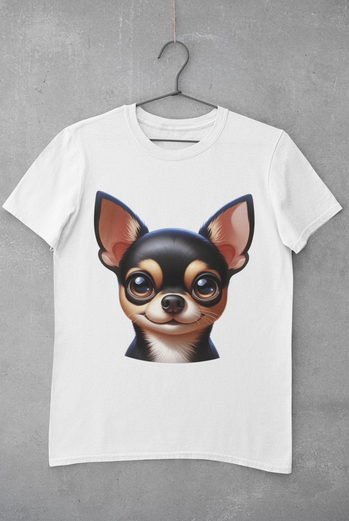 Chihuahua Black & Tan Smooth Coat Cartoon Graphic Tee