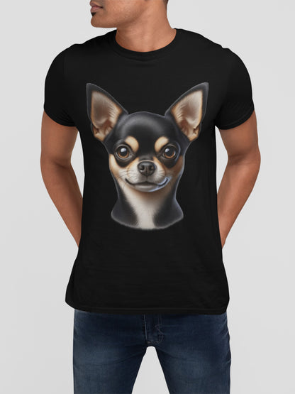 Chihuahua Black & Tan Smooth Coat Realistic Graphic Tee