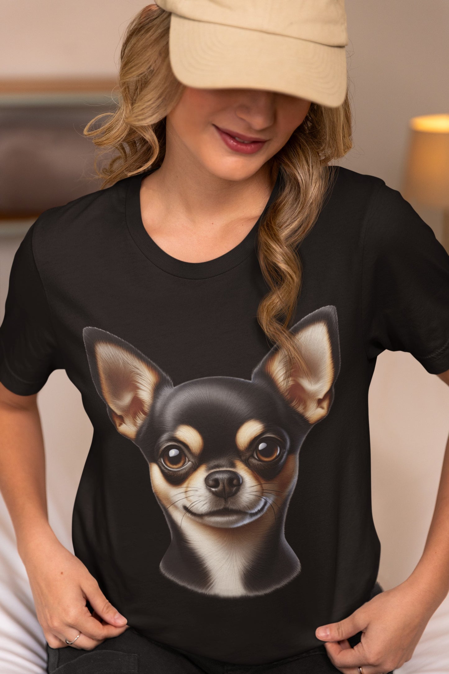 Chihuahua Black & Tan Smooth Coat Realistic Graphic Tee