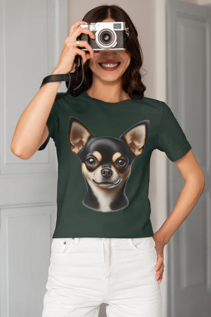 Chihuahua Black & Tan Smooth Coat Realistic Graphic Tee