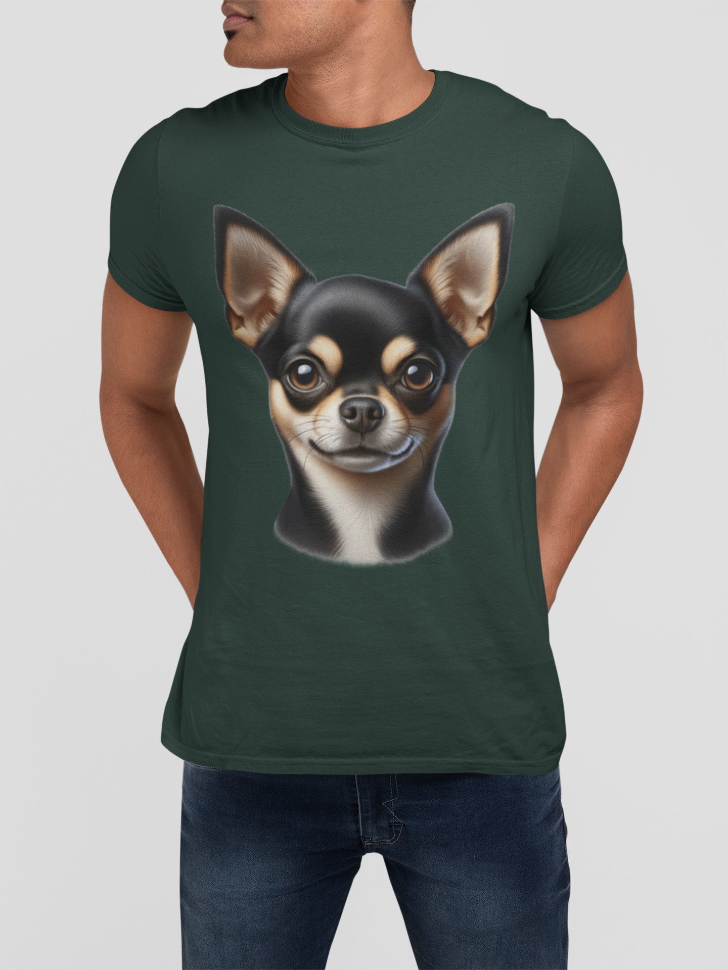 Chihuahua Black & Tan Smooth Coat Realistic Graphic Tee