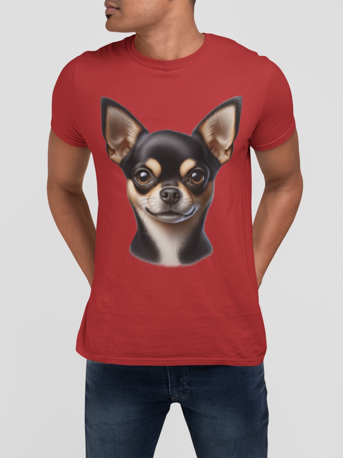 Chihuahua Black & Tan Smooth Coat Realistic Graphic Tee