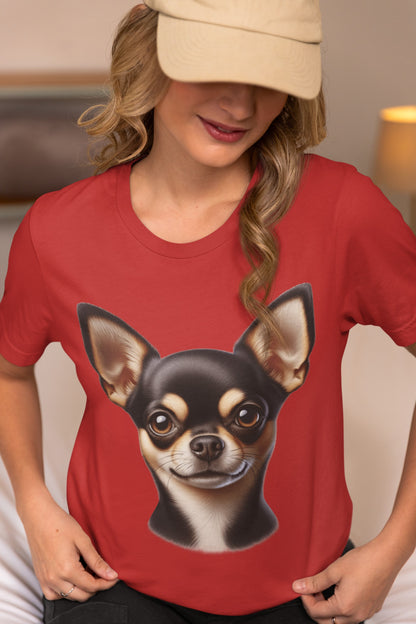 Chihuahua Black & Tan Smooth Coat Realistic Graphic Tee