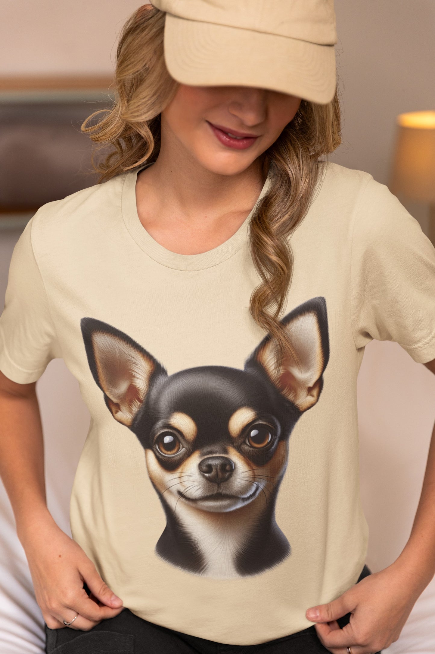 Chihuahua Black & Tan Smooth Coat Realistic Graphic Tee