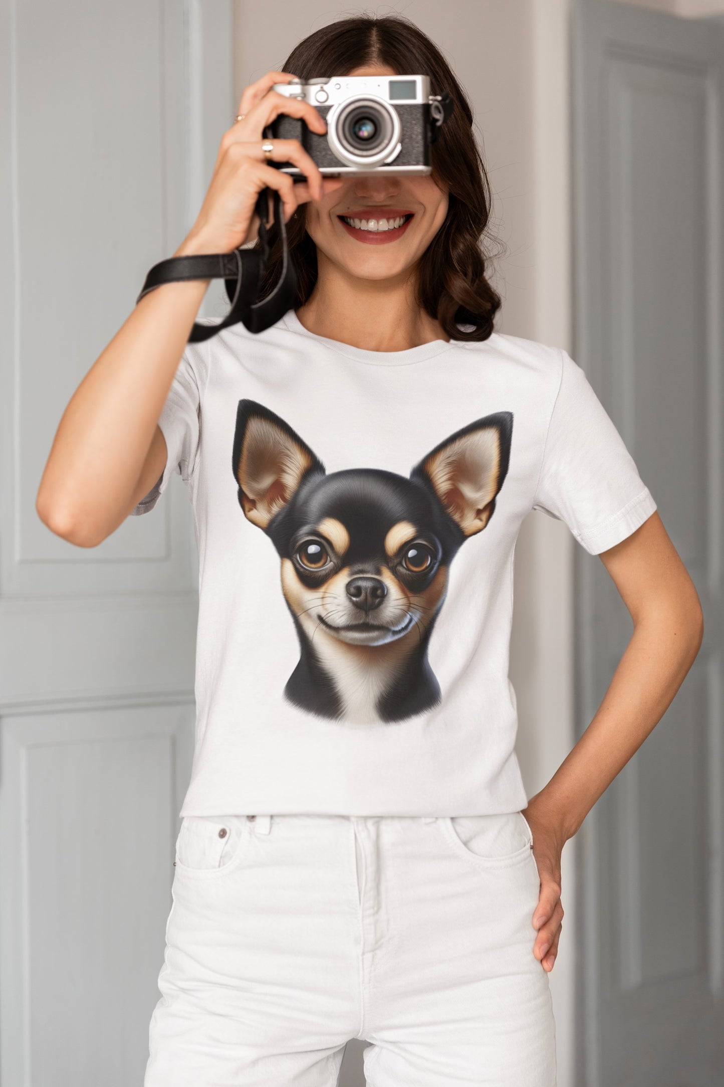 Chihuahua Black & Tan Smooth Coat Realistic Graphic Tee