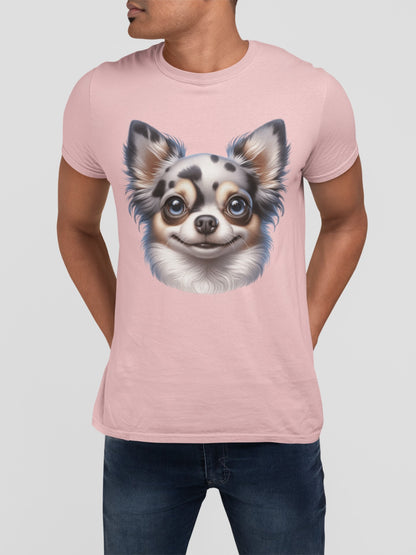 Chihuahua Blue Merle Pattern Long Coat Cartoon Graphic Tee