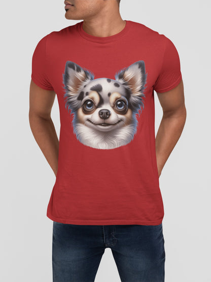 Chihuahua Blue Merle Pattern Long Coat Cartoon Graphic Tee