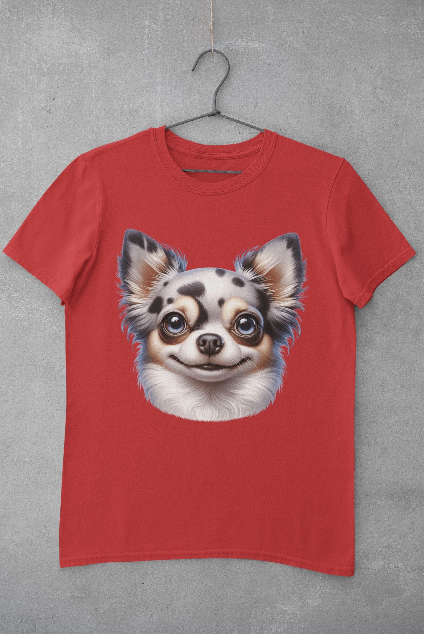 Chihuahua Blue Merle Pattern Long Coat Cartoon Graphic Tee