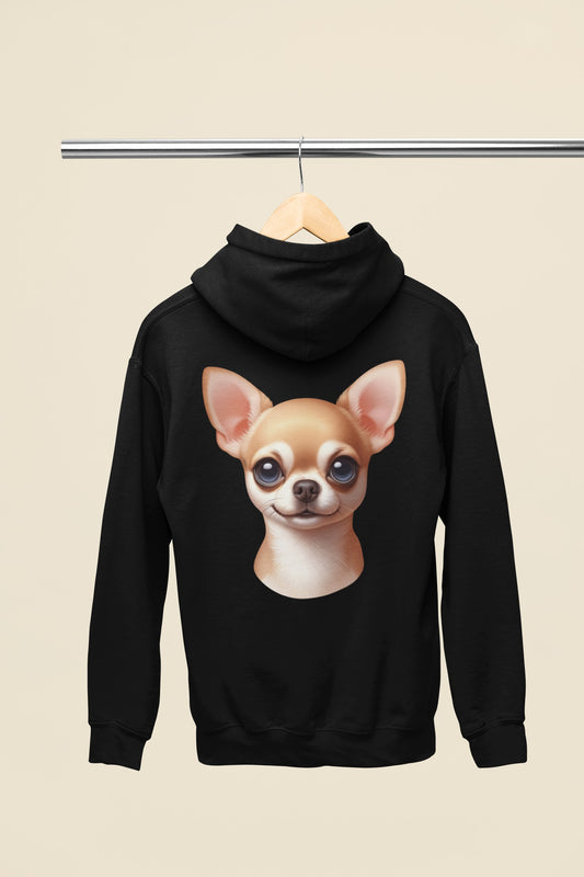 Chihuahua Fawn Smooth Coat Cartoon Back Print Hoodie