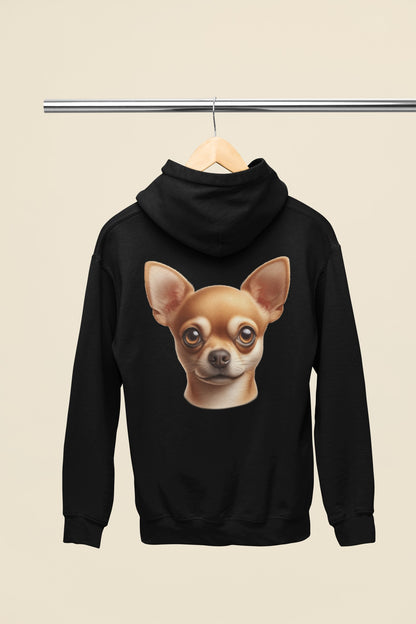 Chihuahua Fawn Smooth Coat Realistic Back Print Hoodie