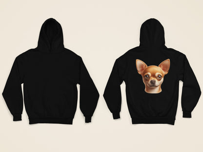 Chihuahua Fawn Smooth Coat Realistic Back Print Hoodie