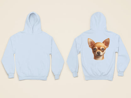 Chihuahua Fawn Smooth Coat Realistic Back Print Hoodie