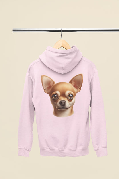 Chihuahua Fawn Smooth Coat Realistic Back Print Hoodie