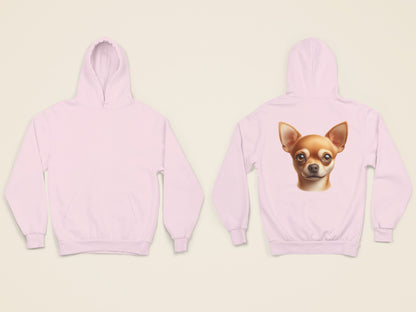 Chihuahua Fawn Smooth Coat Realistic Back Print Hoodie