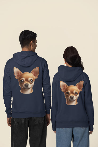 Chihuahua Fawn Smooth Coat Realistic Back Print Hoodie