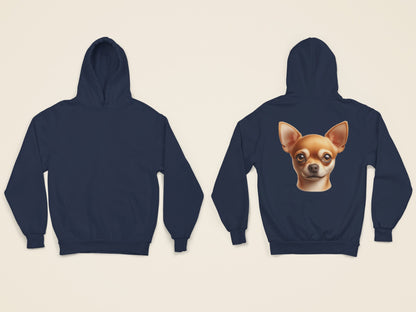 Chihuahua Fawn Smooth Coat Realistic Back Print Hoodie