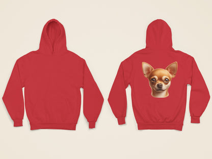 Chihuahua Fawn Smooth Coat Realistic Back Print Hoodie