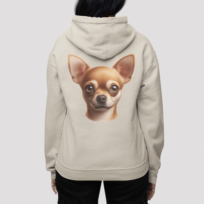 Chihuahua Fawn Smooth Coat Realistic Back Print Hoodie