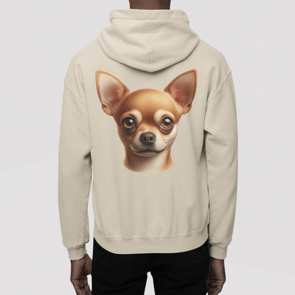 Chihuahua Fawn Smooth Coat Realistic Back Print Hoodie