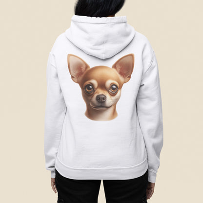 Chihuahua Fawn Smooth Coat Realistic Back Print Hoodie