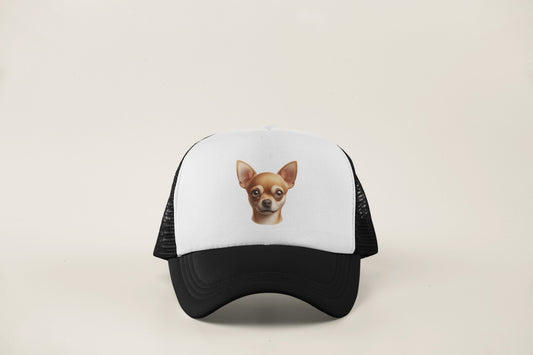 Chihuahua Fawn Smooth Coat Realistic Portrait Trucker Caps