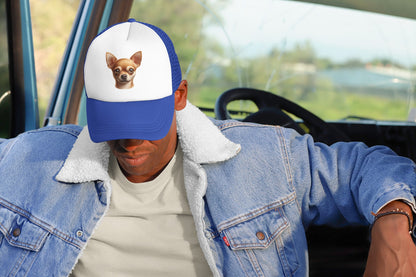 Chihuahua Fawn Smooth Coat Realistic Portrait Trucker Caps