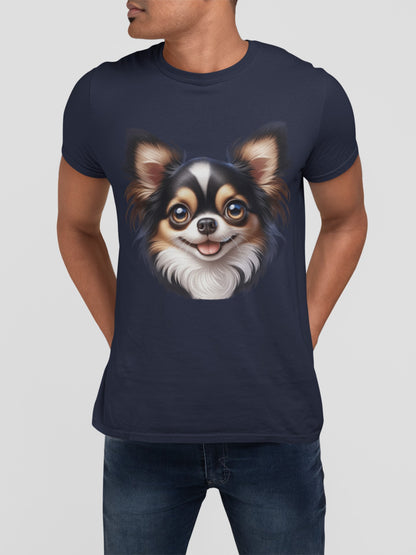 Chihuahua Tricolor Long Coat Cartoon Graphic Tee
