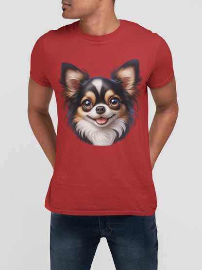 Chihuahua Tricolor Long Coat Cartoon Graphic Tee