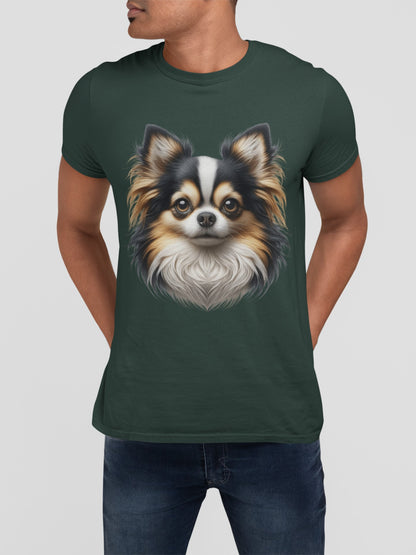 Chihuahua Tricolor Long Coat Realistic Graphic Tee