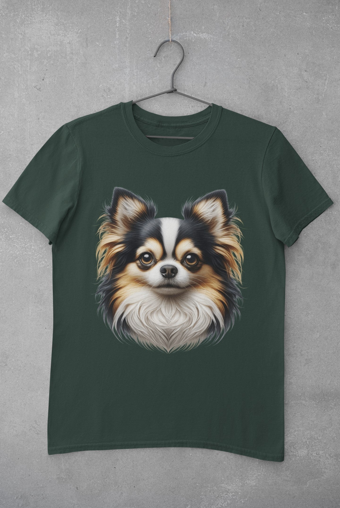Chihuahua Tricolor Long Coat Realistic Graphic Tee