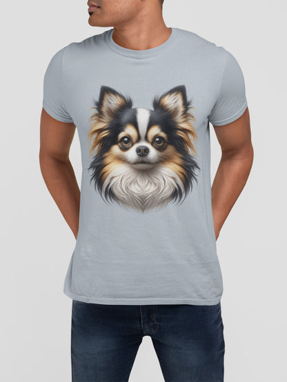 Chihuahua Tricolor Long Coat Realistic Graphic Tee