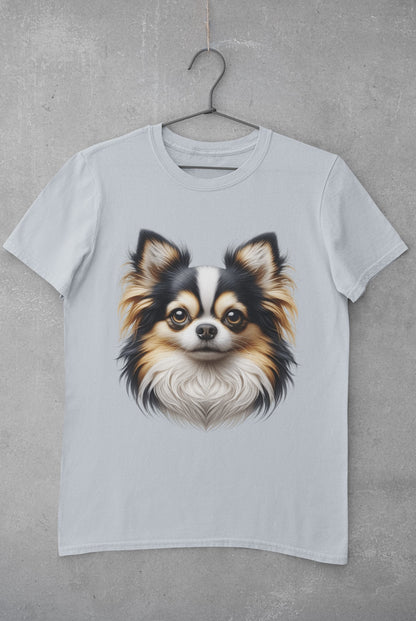 Chihuahua Tricolor Long Coat Realistic Graphic Tee