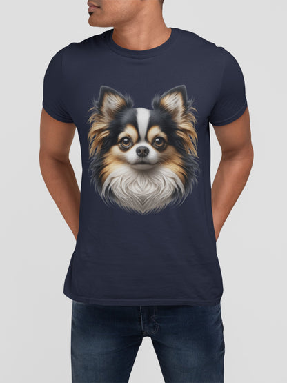 Chihuahua Tricolor Long Coat Realistic Graphic Tee