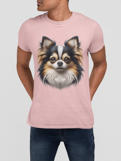 Chihuahua Tricolor Long Coat Realistic Graphic Tee