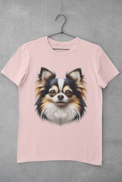 Chihuahua Tricolor Long Coat Realistic Graphic Tee